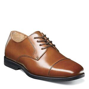Florsheim Reveal Cap Toe Jr Boys Size 4 M Youth Oxford‎ Brown Leather Square Toe
